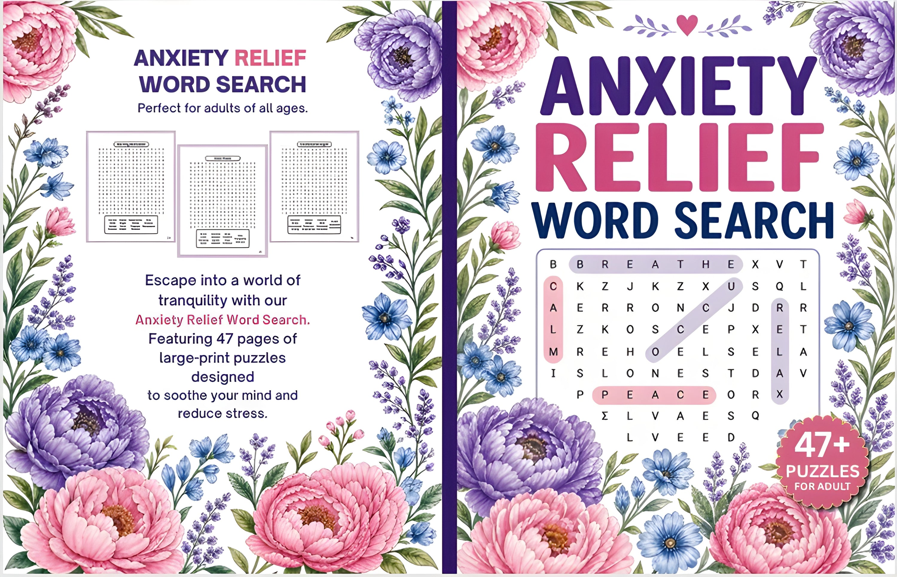 Anxiety Relief Word Search – eBook & Paper Book