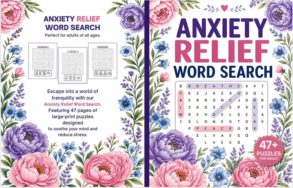 Anxiety Relief Word Search – eBook & Paper Book