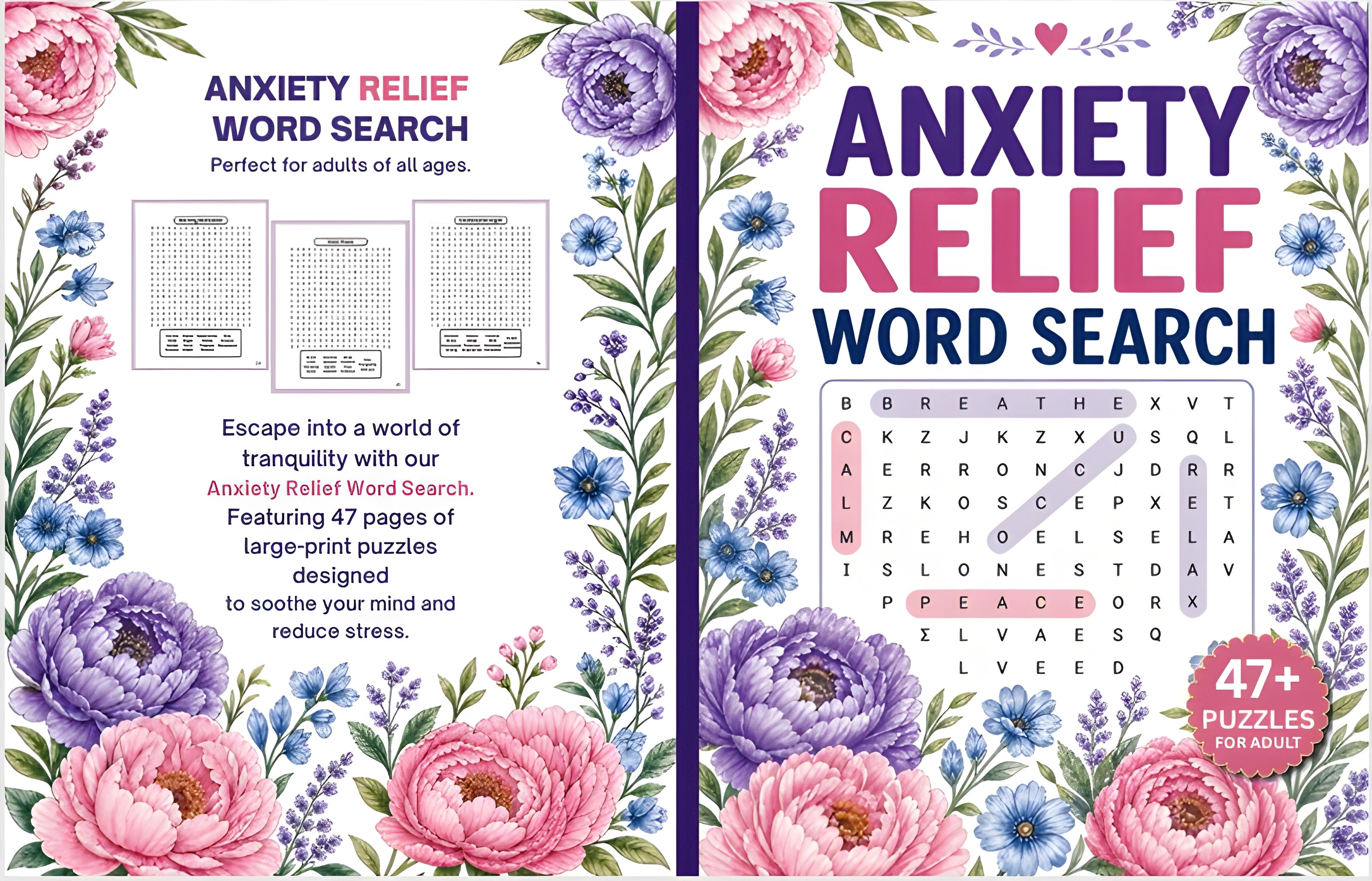 Anxiety Relief Word Search – eBook & Paper Book