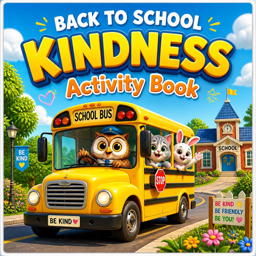 The Magic Cut & Color Bundle (BACK TO SCHOOL KINDNESS Activity BOOK + Crayons + Safety Scissors)