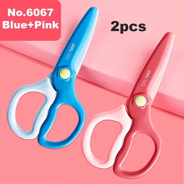Deli Cartoon Safety Scissors for Children's DIY Handmade Craft Paper Cuttings School Stationery Small Shear Cute