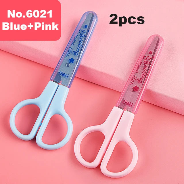 Deli Cartoon Safety Scissors for Children's DIY Handmade Craft Paper Cuttings School Stationery Small Shear Cute