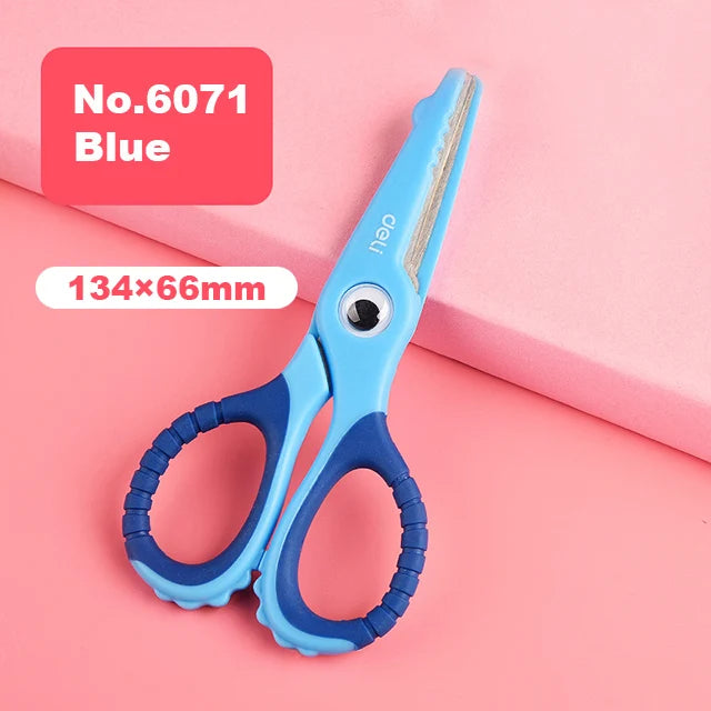 Deli Cartoon Safety Scissors for Children's DIY Handmade Craft Paper Cuttings School Stationery Small Shear Cute