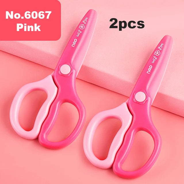Deli Cartoon Safety Scissors for Children's DIY Handmade Craft Paper Cuttings School Stationery Small Shear Cute