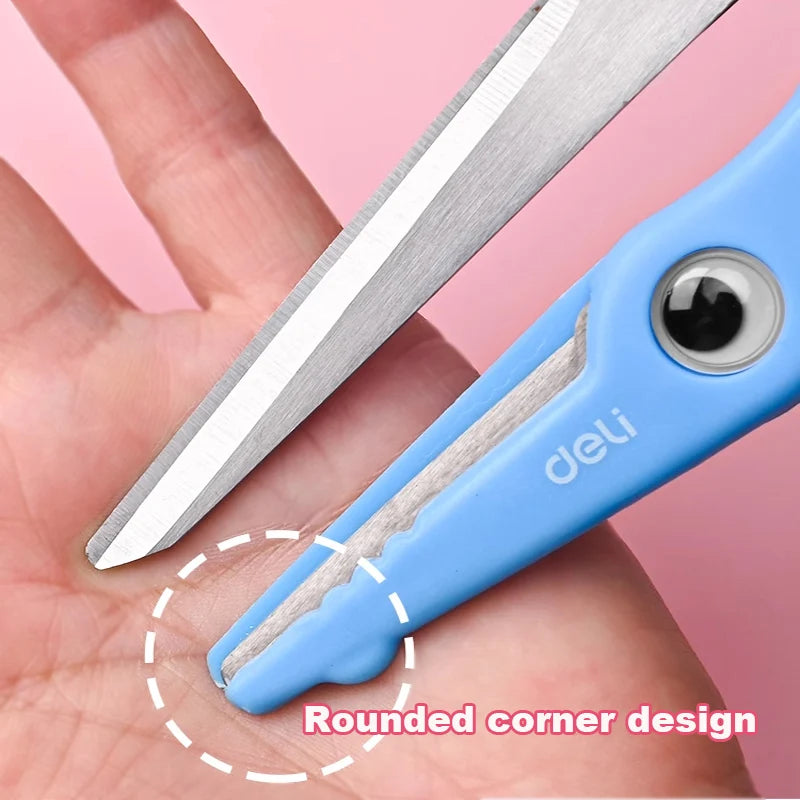 Deli Cartoon Safety Scissors for Children's DIY Handmade Craft Paper Cuttings School Stationery Small Shear Cute