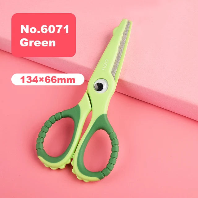 Deli Cartoon Safety Scissors for Children's DIY Handmade Craft Paper Cuttings School Stationery Small Shear Cute
