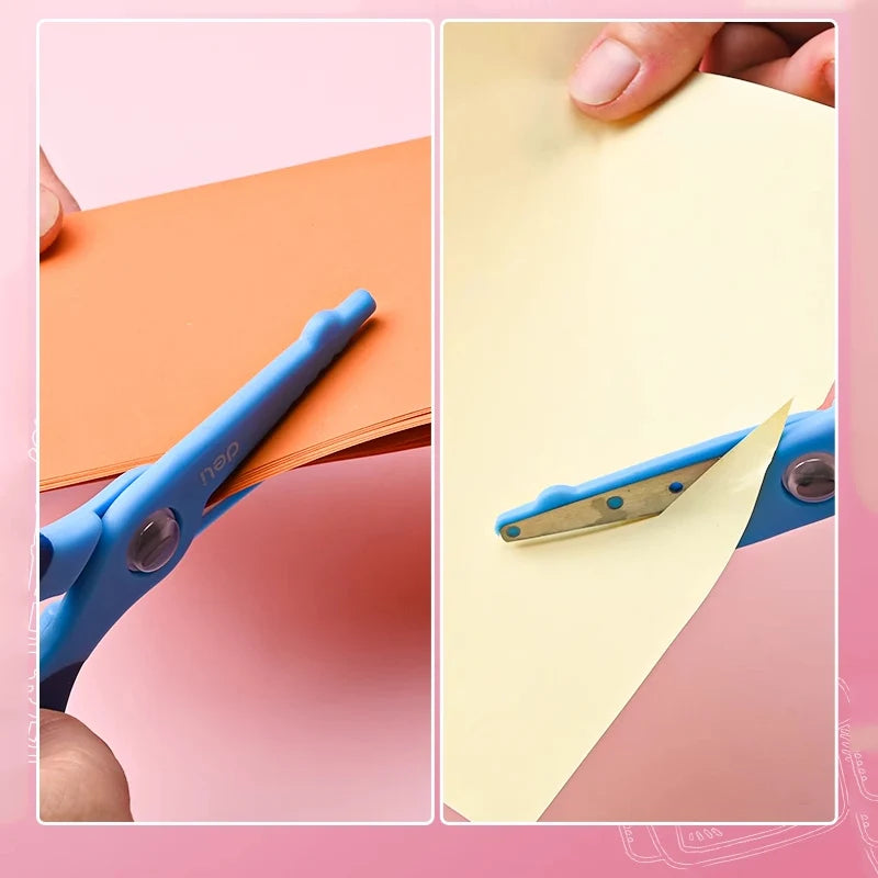 Deli Cartoon Safety Scissors for Children's DIY Handmade Craft Paper Cuttings School Stationery Small Shear Cute