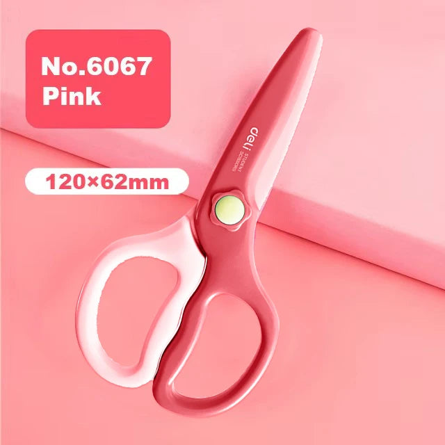 Deli Cartoon Safety Scissors for Children's DIY Handmade Craft Paper Cuttings School Stationery Small Shear Cute