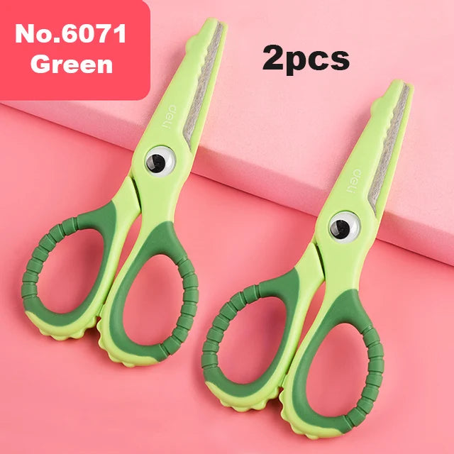 Deli Cartoon Safety Scissors for Children's DIY Handmade Craft Paper Cuttings School Stationery Small Shear Cute