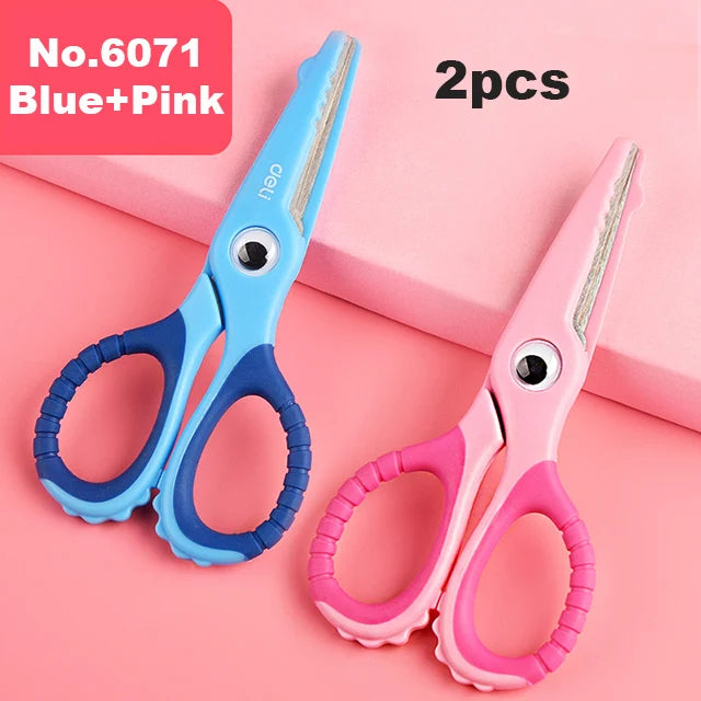 Deli Cartoon Safety Scissors for Children's DIY Handmade Craft Paper Cuttings School Stationery Small Shear Cute