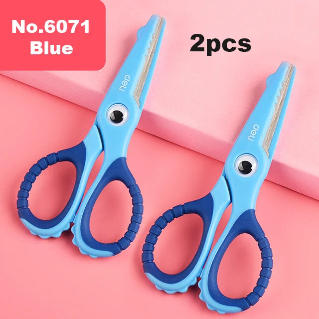 Deli Cartoon Safety Scissors for Children's DIY Handmade Craft Paper Cuttings School Stationery Small Shear Cute