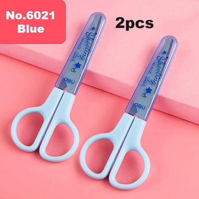 Deli Cartoon Safety Scissors for Children's DIY Handmade Craft Paper Cuttings School Stationery Small Shear Cute
