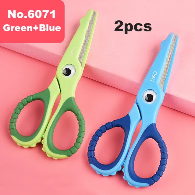 Deli Cartoon Safety Scissors for Children's DIY Handmade Craft Paper Cuttings School Stationery Small Shear Cute
