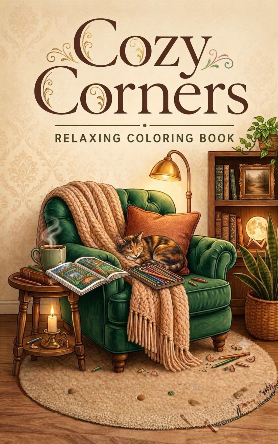 Cozy Corners: Relaxing Coloring Book for Adults – eBook &amp; Paper Book