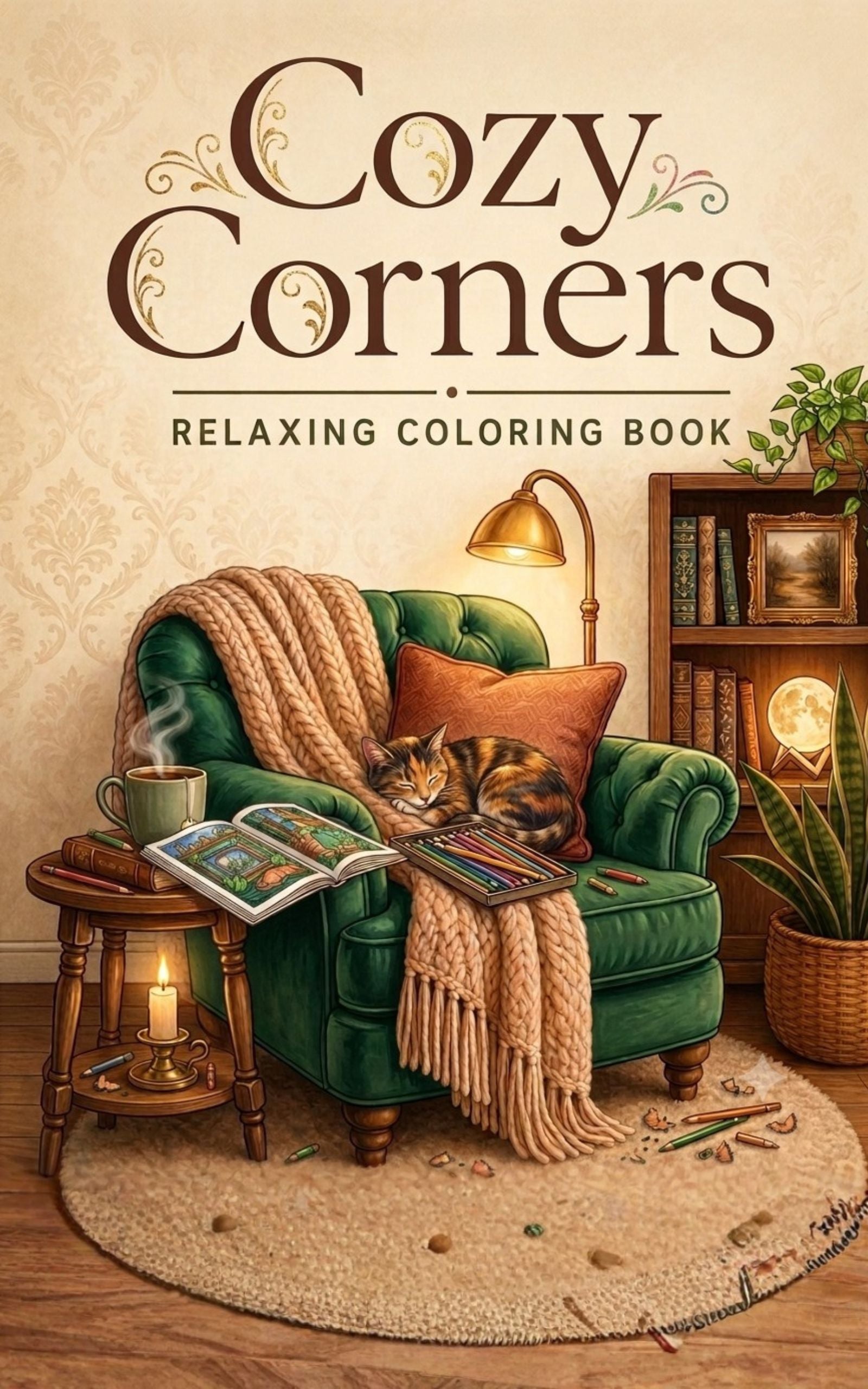 Cozy Corners: Relaxing Coloring Book for Adults – eBook & Paper Book