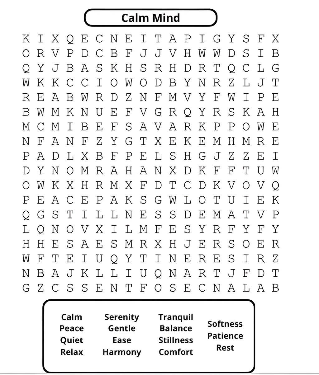 Anxiety Relief Word Search – eBook & Paper Book