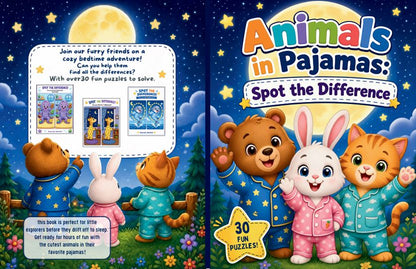 Animals in Pajamas: Spot the Difference – eBook &amp; Paper Book