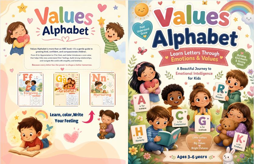 Values Alphabet: Learn Letters Through Emotions &amp; Values – eBook &amp; Paper Book